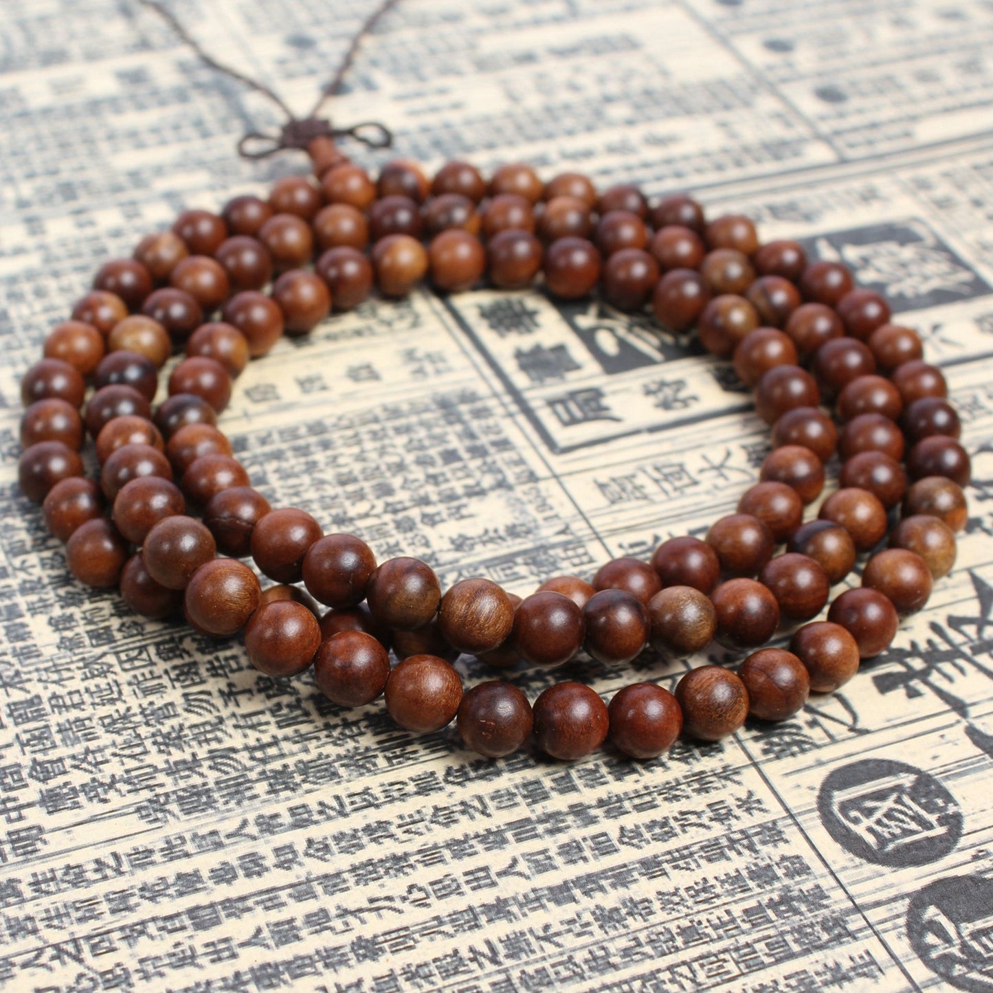 8mm 108 Beads Lightning-Struck Jujube Wood Buddhist Prayer Beads for Protection