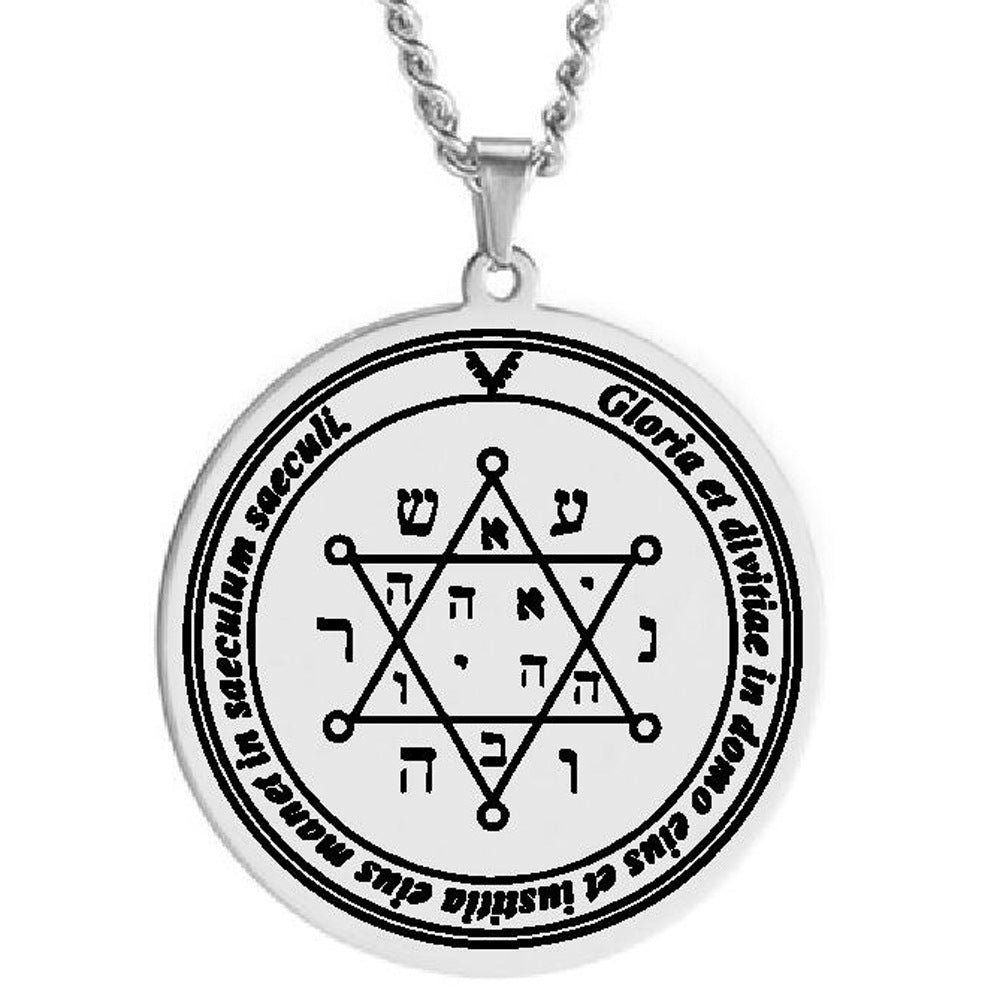 Jupiter Prayer Amulet Stainless Steel Pendant Necklace for Honor Dignity and Wealth