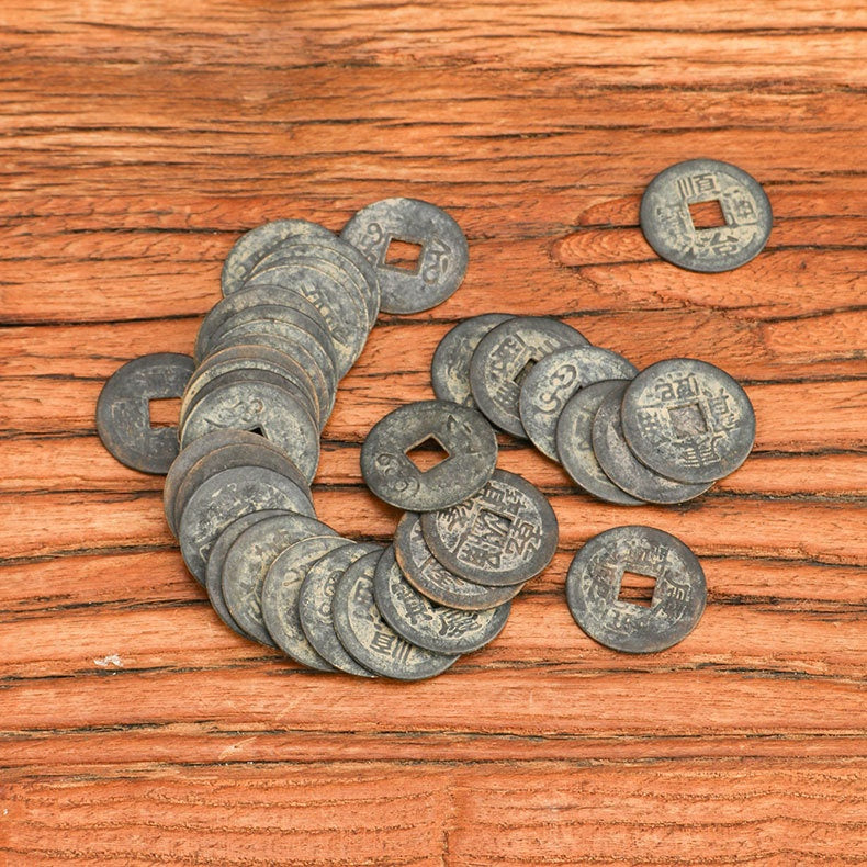 Portable Five Emperors Coin Antique Copper Feng Shui DIY Hanging Ornament for Good Luck and Protection