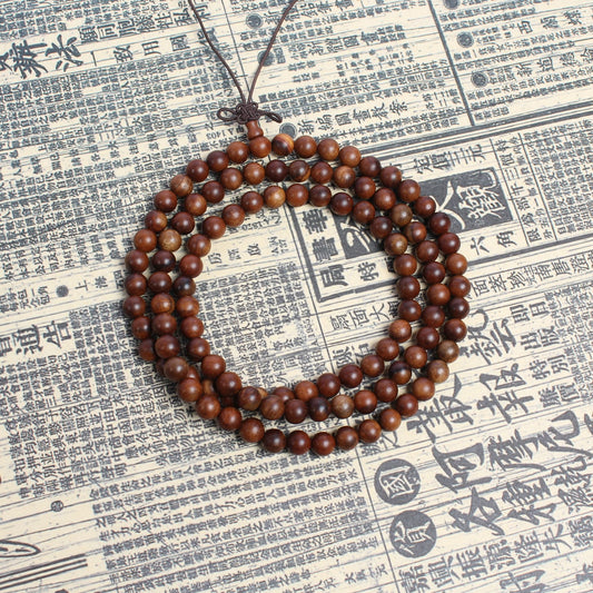 8mm 108 Beads Lightning-Struck Jujube Wood Buddhist Prayer Beads for Protection