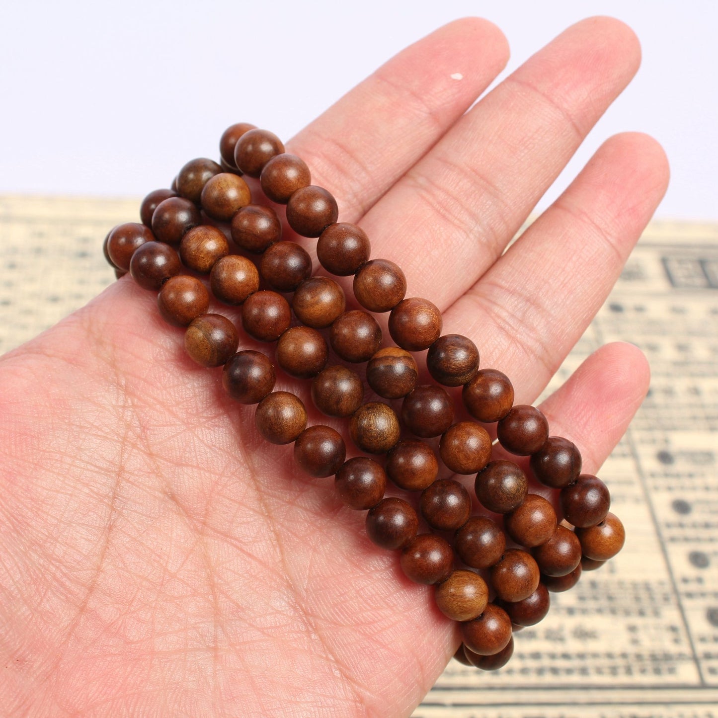 8mm 108 Beads Lightning-Struck Jujube Wood Buddhist Prayer Beads for Protection